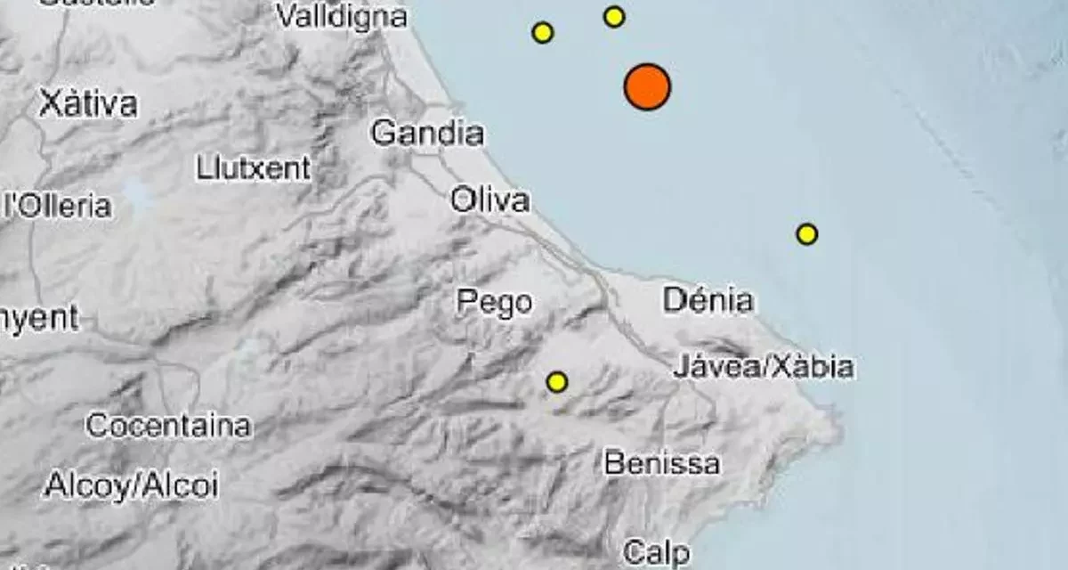 Dénia registriert das zweite Erdbeben in der Marina Alta in nur wenigen Stunden